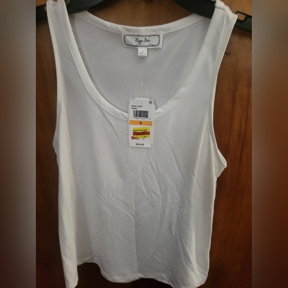 Hippie Rose Tops - Hippie Rose White Tank Top Sleeveless Scoop Neck